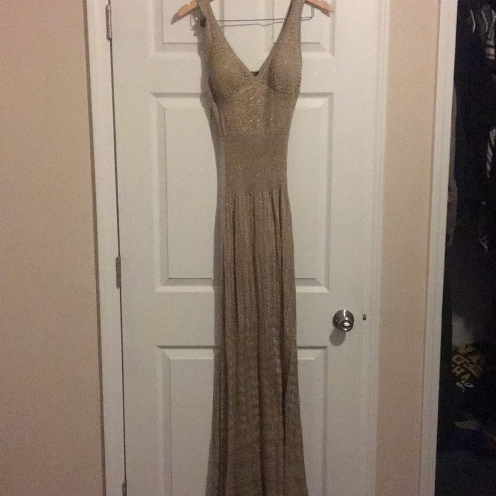 XOXO Floor Length Gold-Specked Dress